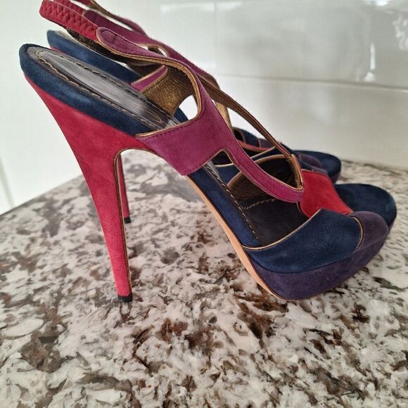 Yves Saint Laurent straps platform sandal multi color size 40 - Picture 3 of 13